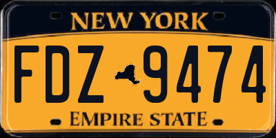 NY license plate FDZ9474