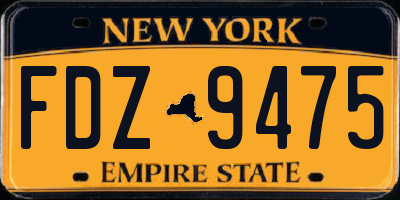 NY license plate FDZ9475