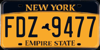 NY license plate FDZ9477