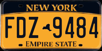 NY license plate FDZ9484