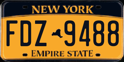 NY license plate FDZ9488