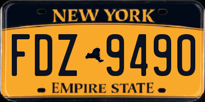 NY license plate FDZ9490