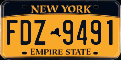 NY license plate FDZ9491