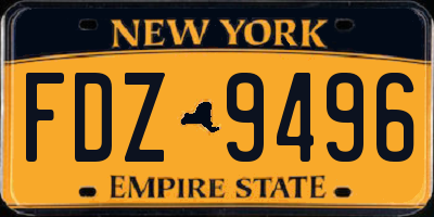 NY license plate FDZ9496