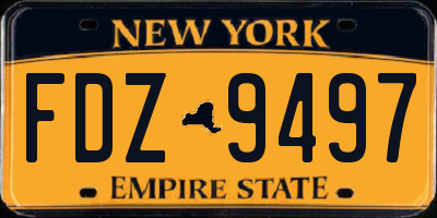 NY license plate FDZ9497