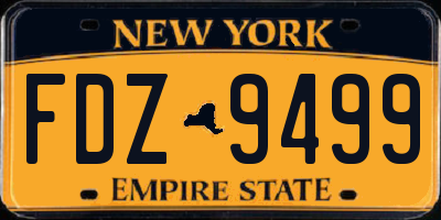 NY license plate FDZ9499