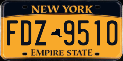 NY license plate FDZ9510