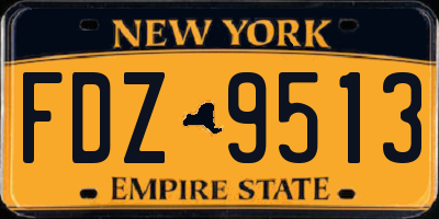 NY license plate FDZ9513