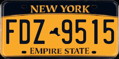 NY license plate FDZ9515