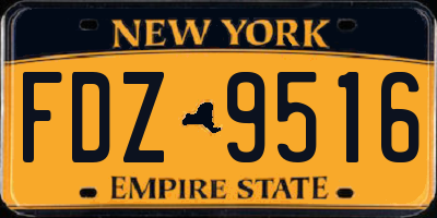 NY license plate FDZ9516