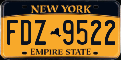 NY license plate FDZ9522
