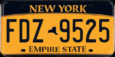 NY license plate FDZ9525