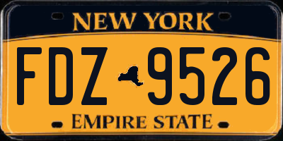 NY license plate FDZ9526