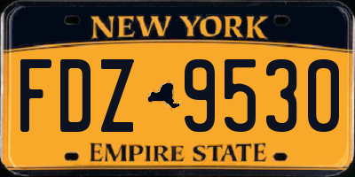 NY license plate FDZ9530