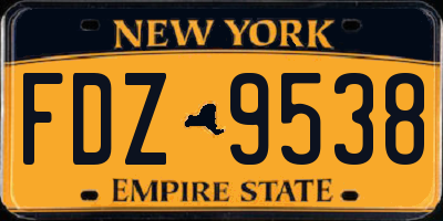 NY license plate FDZ9538