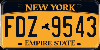 NY license plate FDZ9543