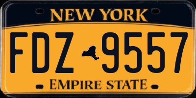 NY license plate FDZ9557