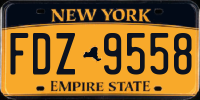 NY license plate FDZ9558