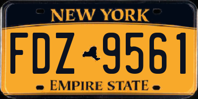 NY license plate FDZ9561