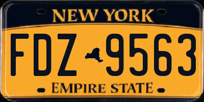 NY license plate FDZ9563
