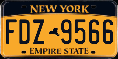 NY license plate FDZ9566