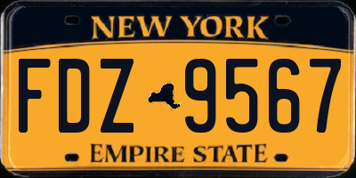 NY license plate FDZ9567