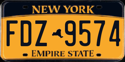 NY license plate FDZ9574