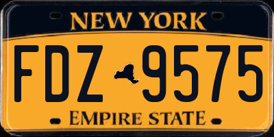 NY license plate FDZ9575
