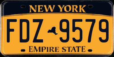 NY license plate FDZ9579