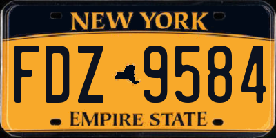 NY license plate FDZ9584
