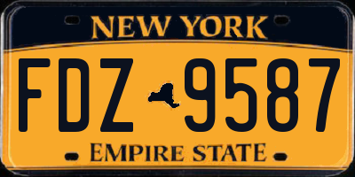 NY license plate FDZ9587