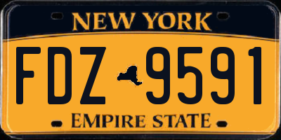 NY license plate FDZ9591