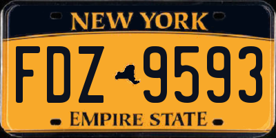 NY license plate FDZ9593
