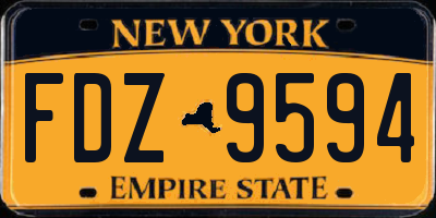 NY license plate FDZ9594