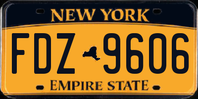 NY license plate FDZ9606
