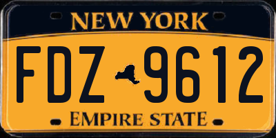 NY license plate FDZ9612