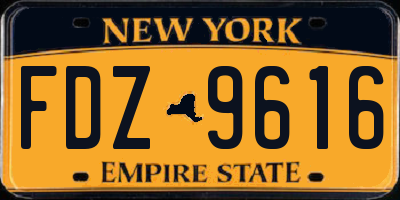 NY license plate FDZ9616