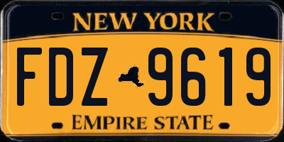 NY license plate FDZ9619