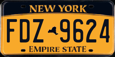 NY license plate FDZ9624