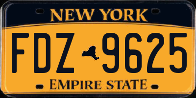 NY license plate FDZ9625