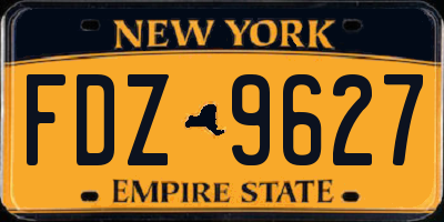 NY license plate FDZ9627