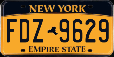 NY license plate FDZ9629