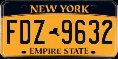 NY license plate FDZ9632