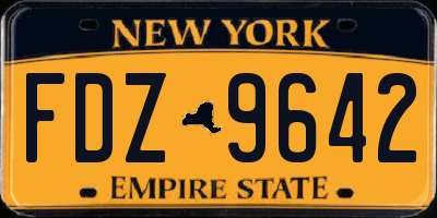 NY license plate FDZ9642
