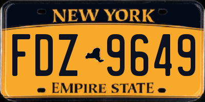 NY license plate FDZ9649