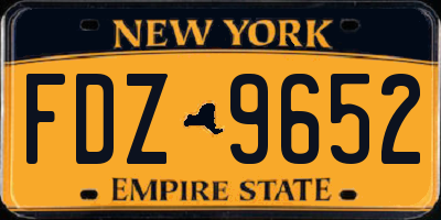 NY license plate FDZ9652