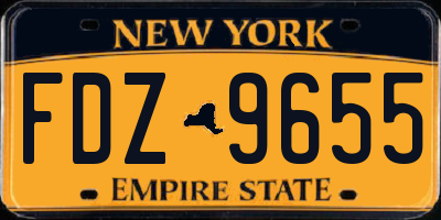 NY license plate FDZ9655