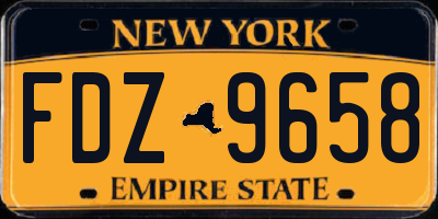 NY license plate FDZ9658