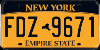 NY license plate FDZ9671