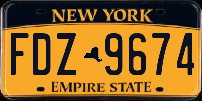 NY license plate FDZ9674